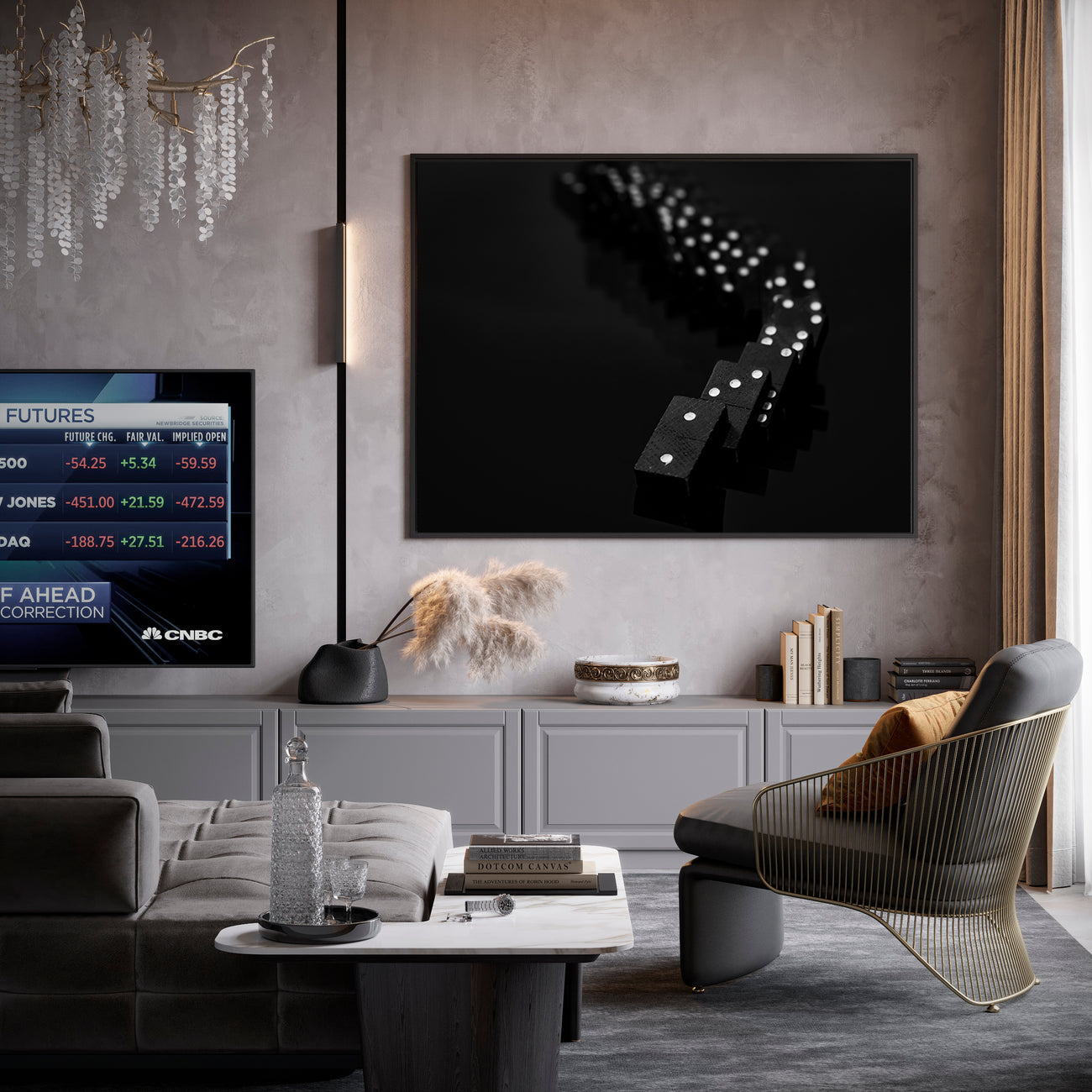 Tableau sur toile – Domino noir et blanc