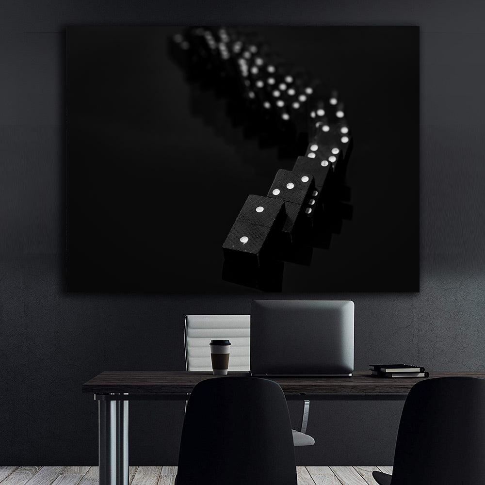 Tableau sur toile – Domino noir et blanc