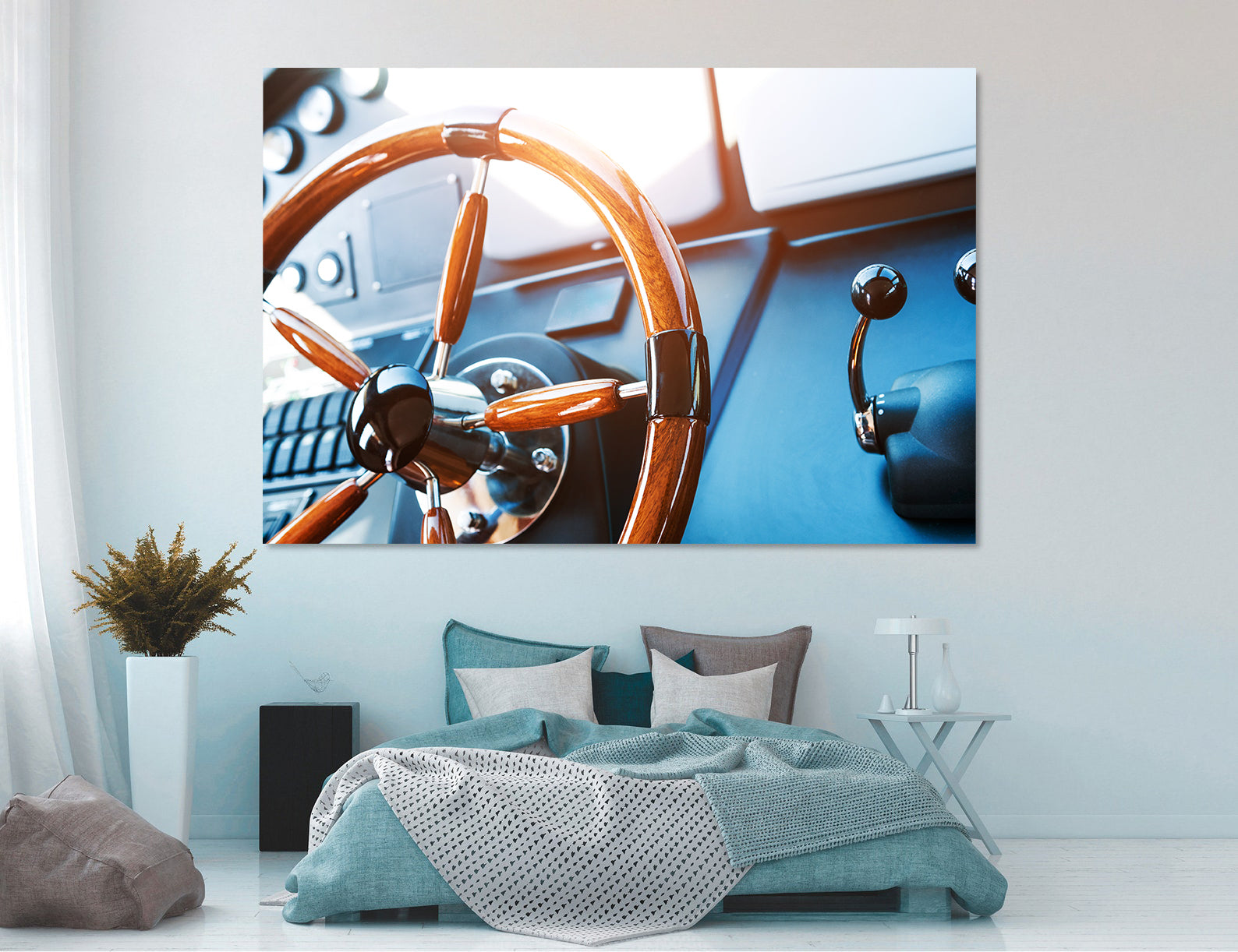 Peinture sur toile - Le gouvernail du navire