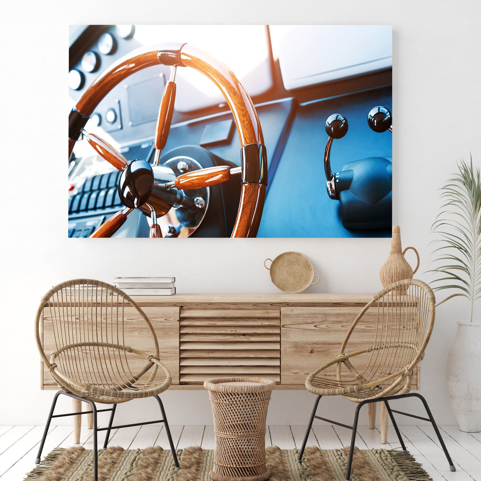 Peinture sur toile - Le gouvernail du navire