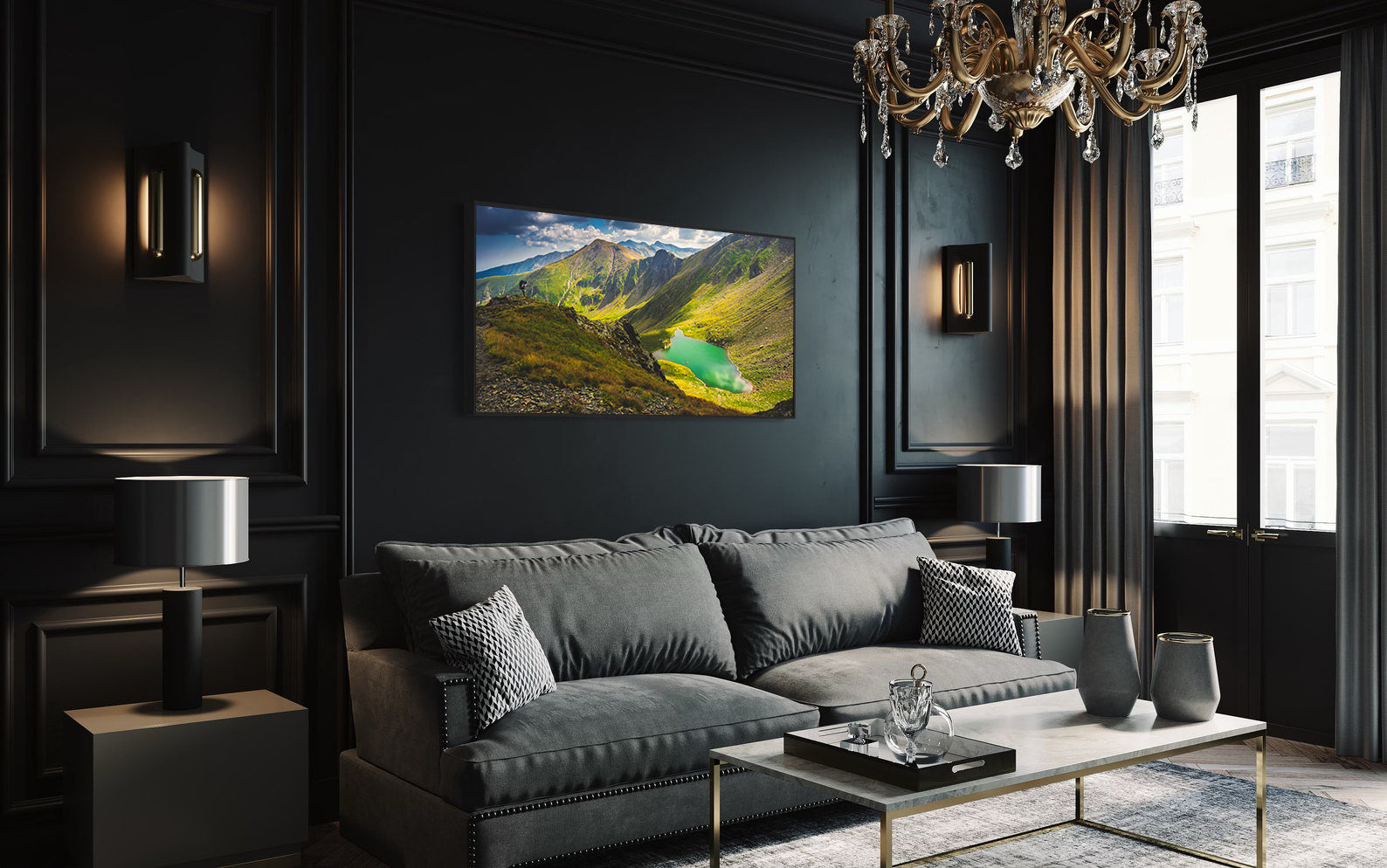 Peinture sur toile - Lac de montagne