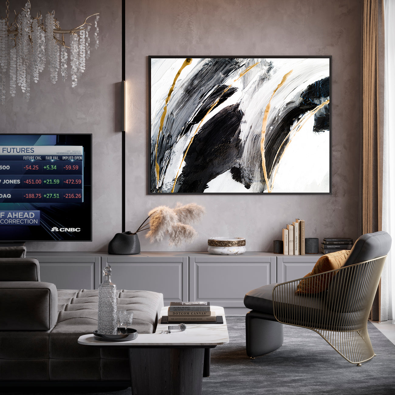 Tablou Canvas - Abstract Alb Negru