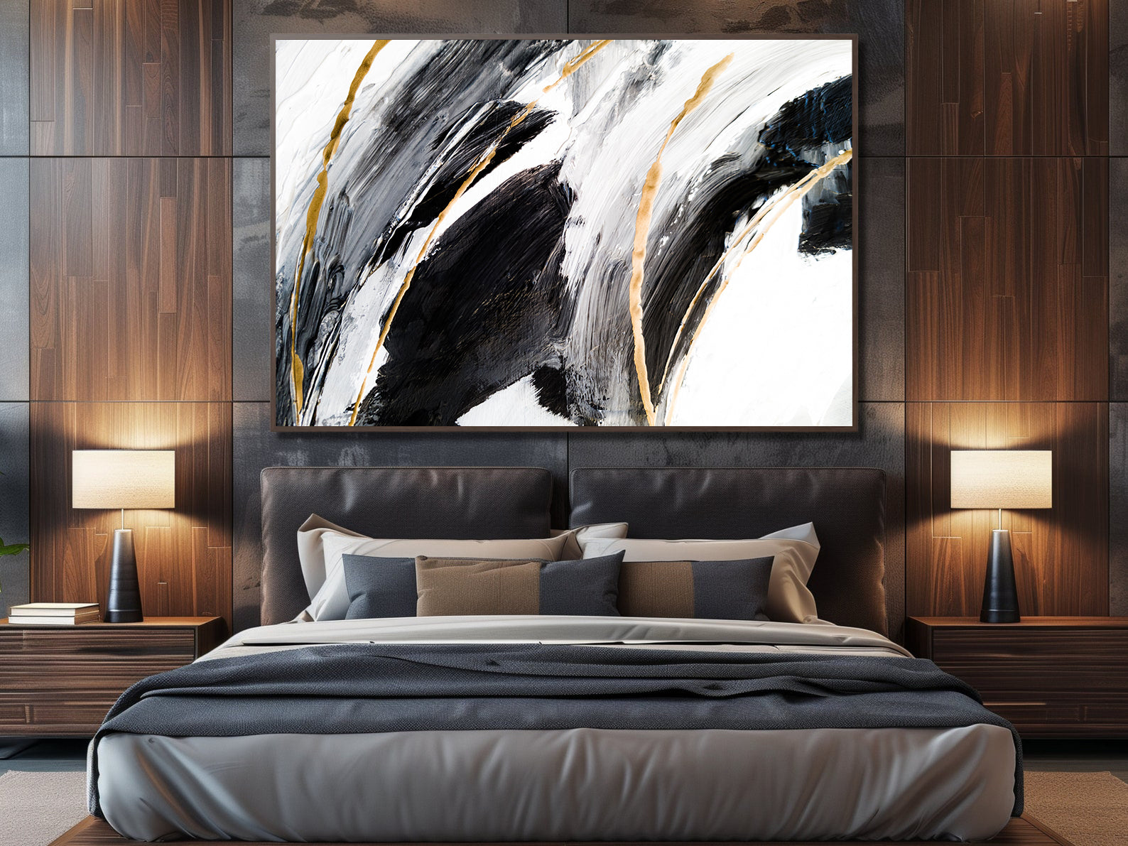 Tablou Canvas - Abstract Alb Negru
