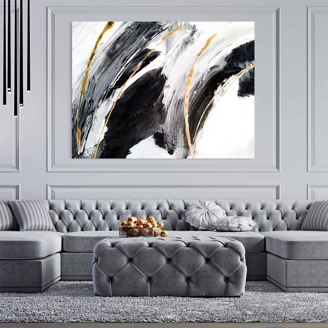 Tablou Canvas - Abstract Alb Negru