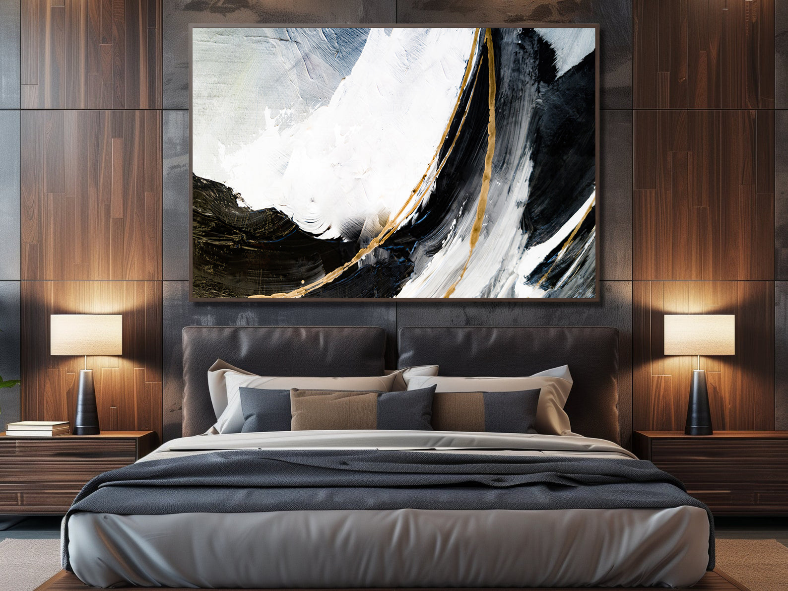 Tablou Canvas - Abstract Alb Negru