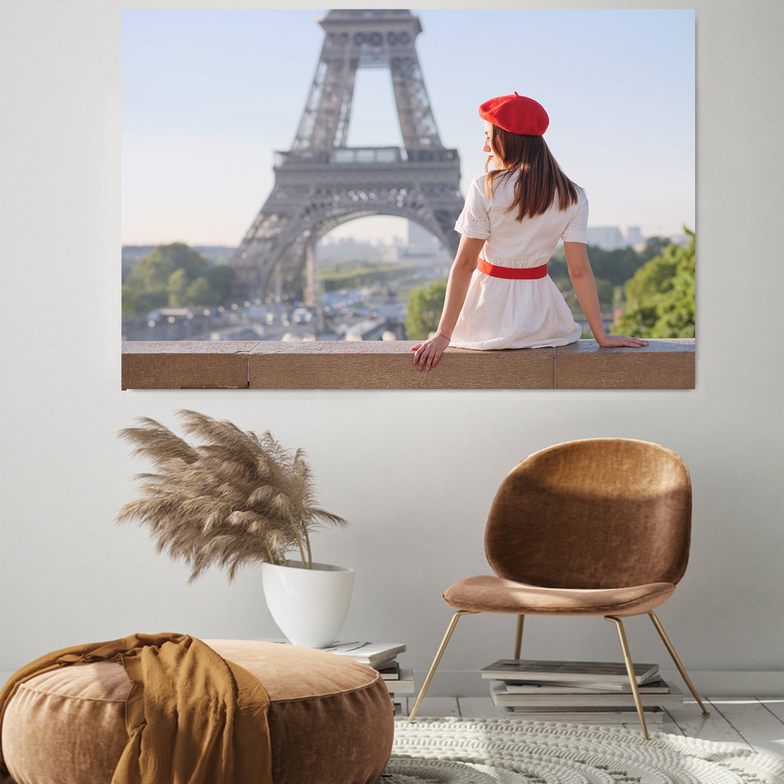 Tablou Canvas - Femeie la Turnul Eiffel