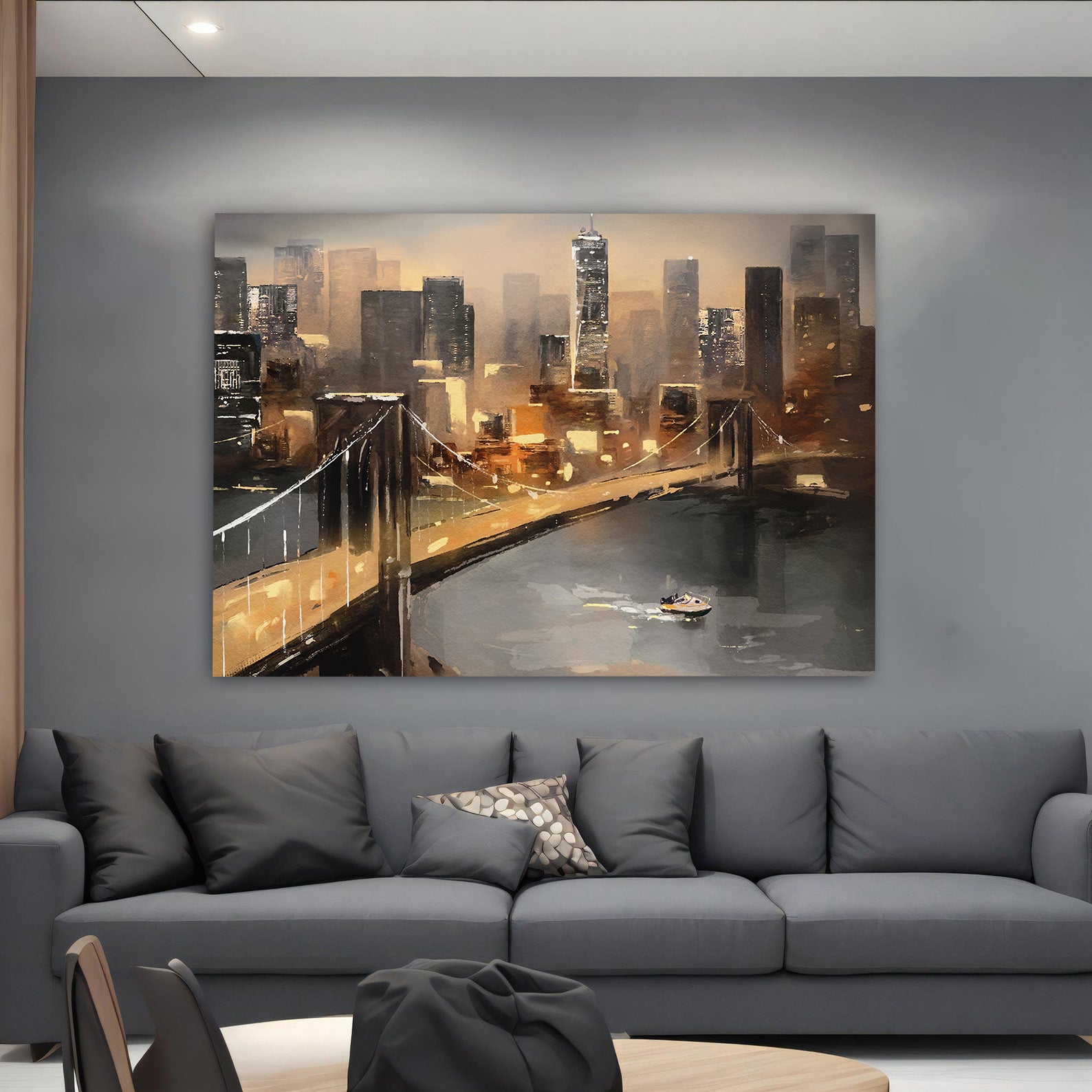 Tablou Canvas - Podul Brooklyn din Manhattan
