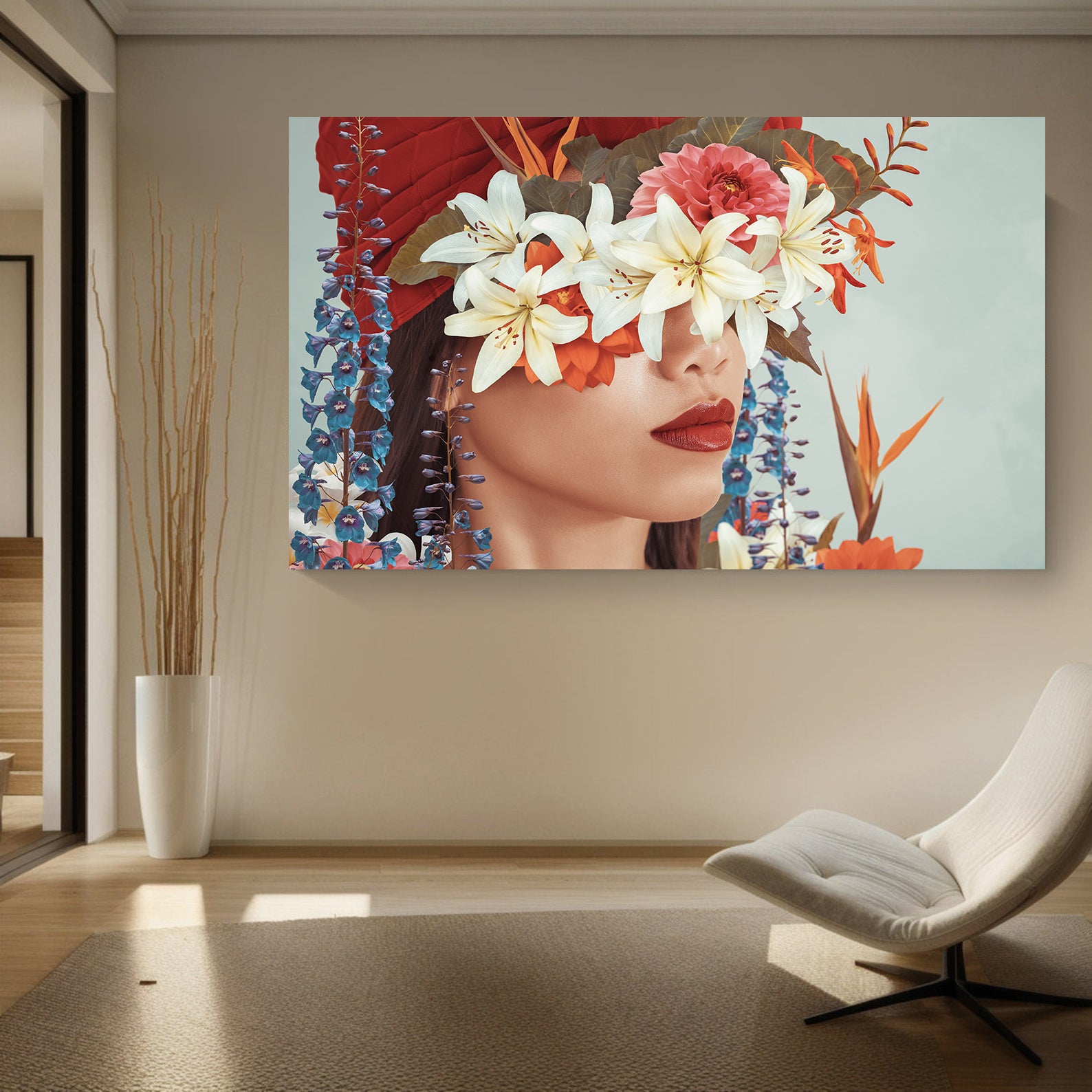 Tablou Canvas - Portret cu Flori