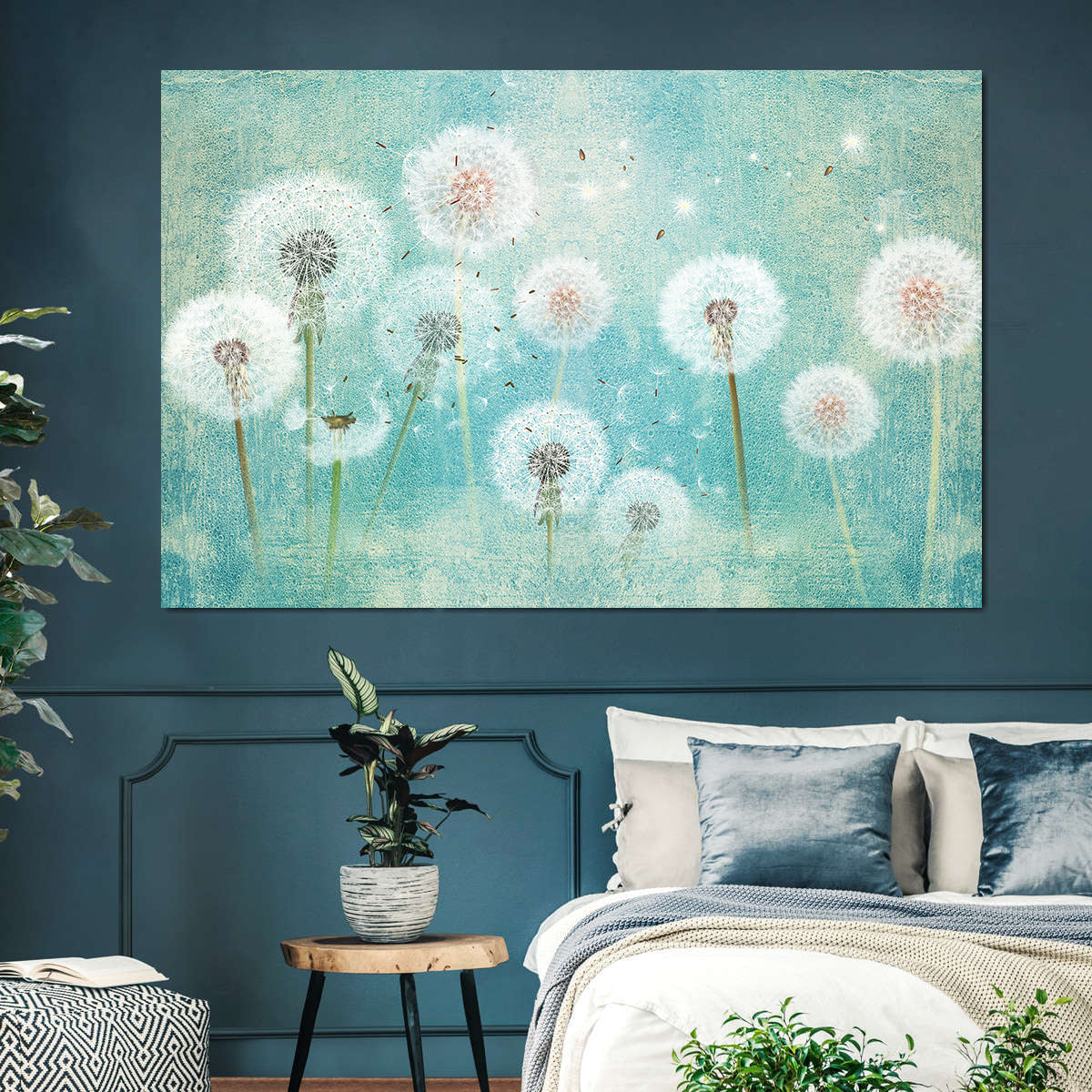 Peinture sur toile - Pissenlits