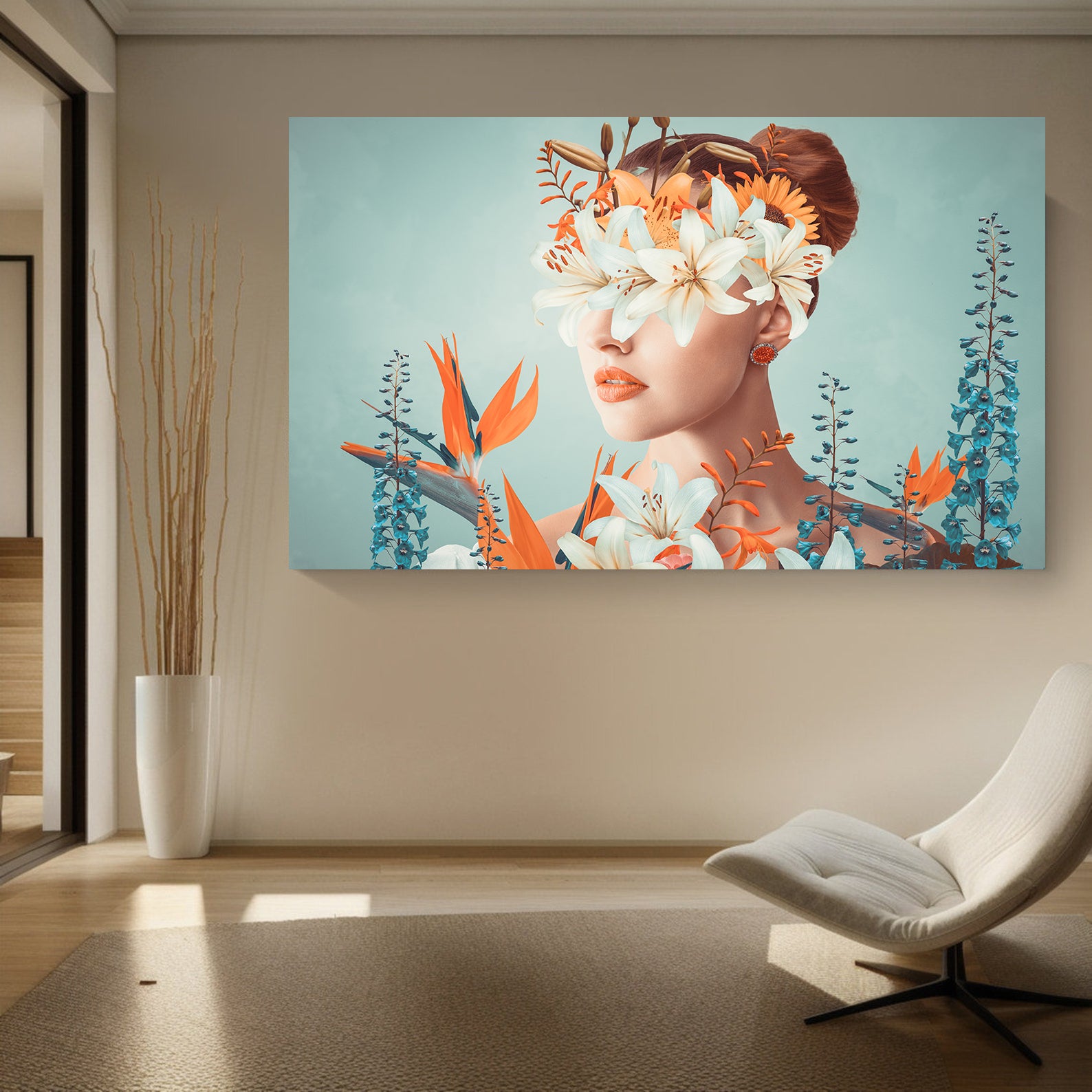 Tablou Canvas - Portret cu Flori