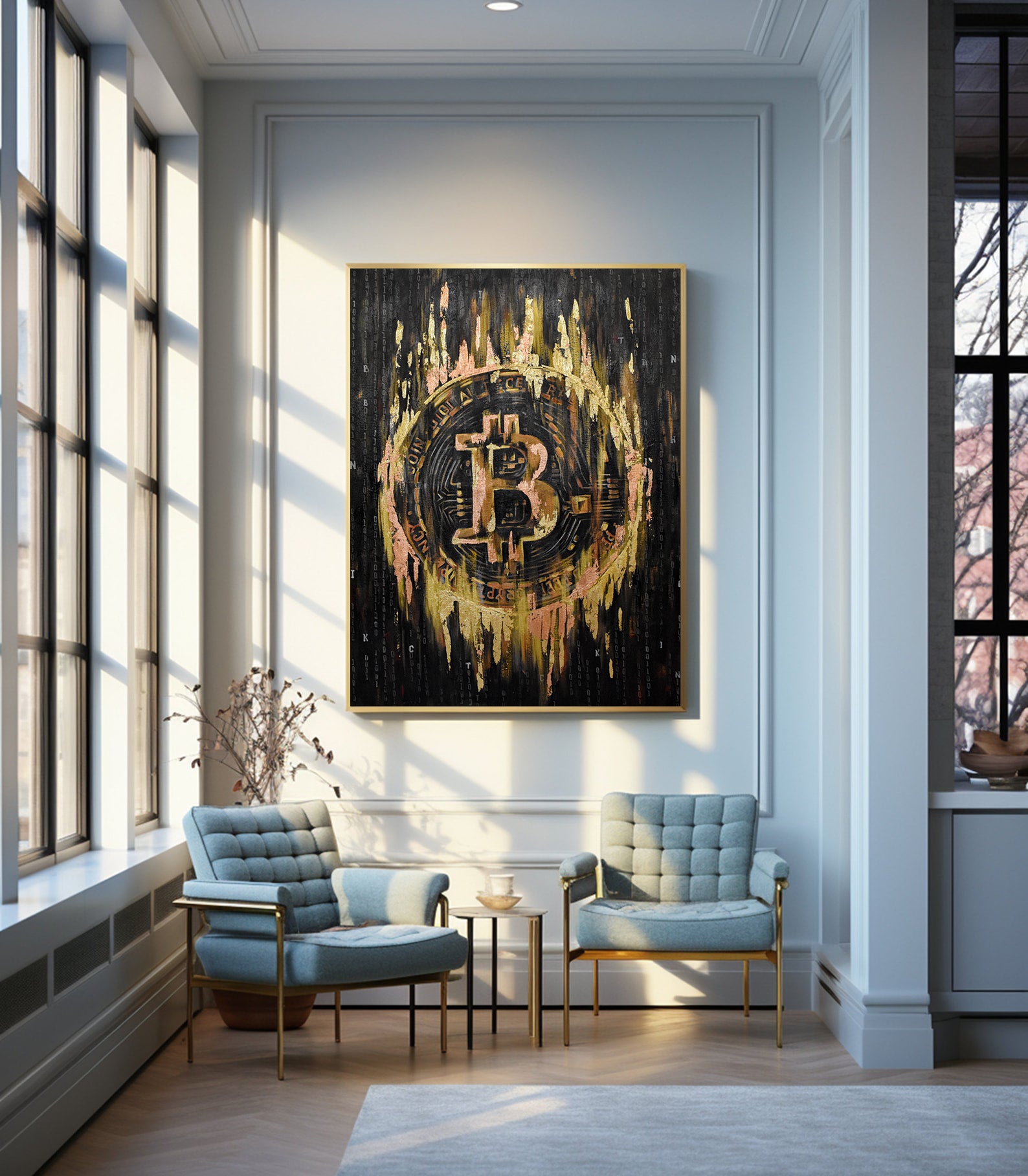 Tablou Canvas - Bitcoin Auriu