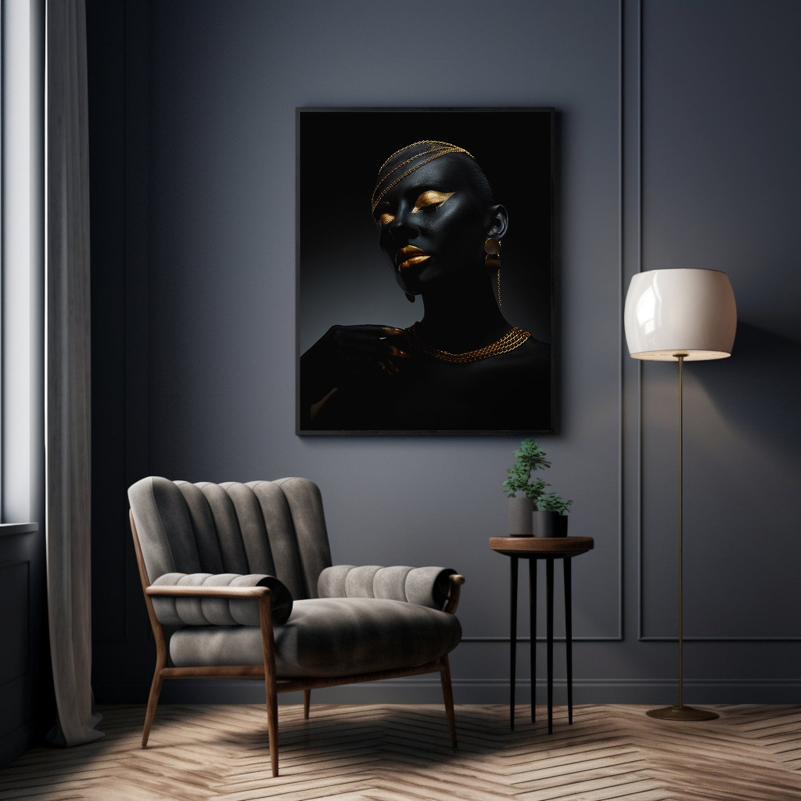 Peinture sur toile - Portrait de femme africaine