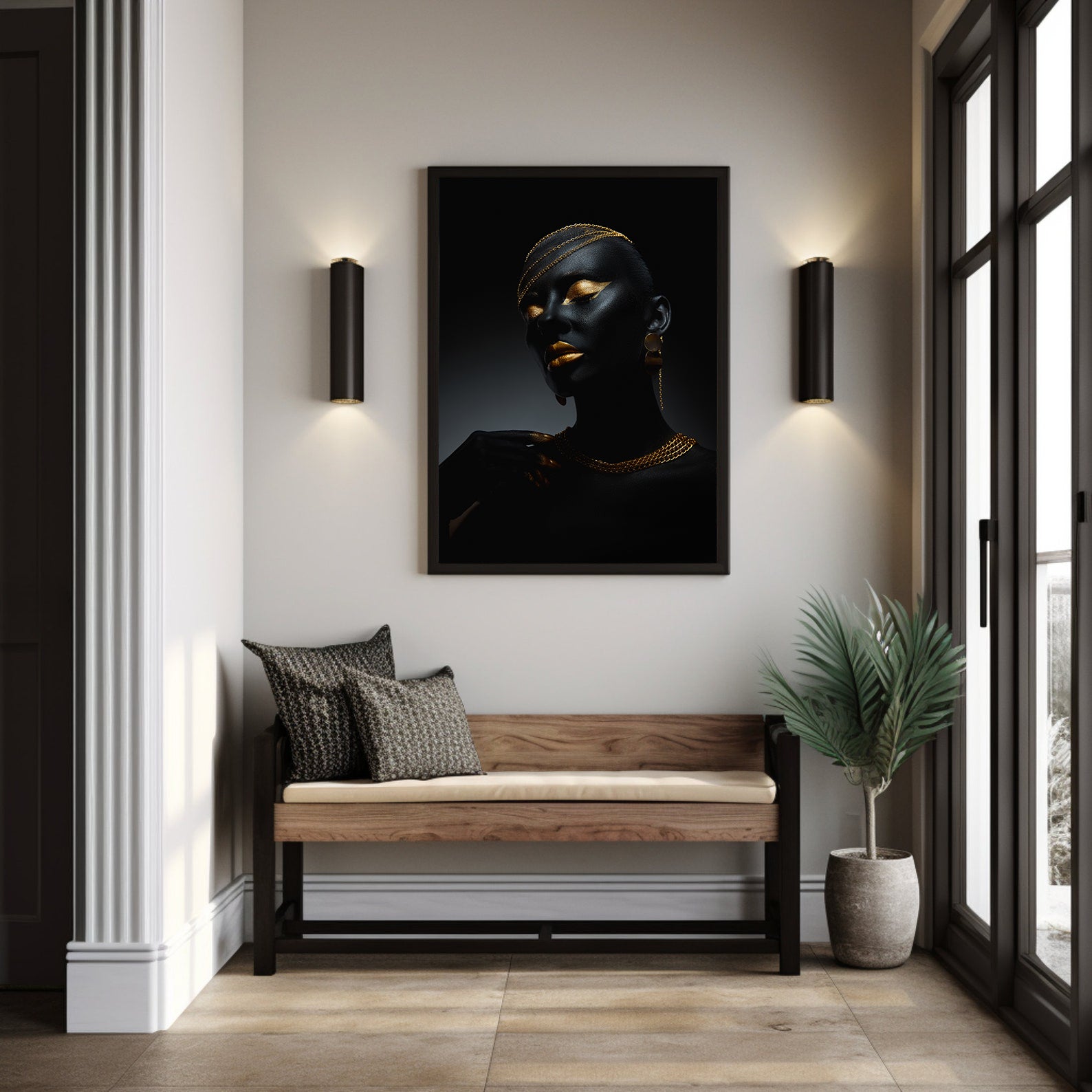 Peinture sur toile - Portrait de femme africaine