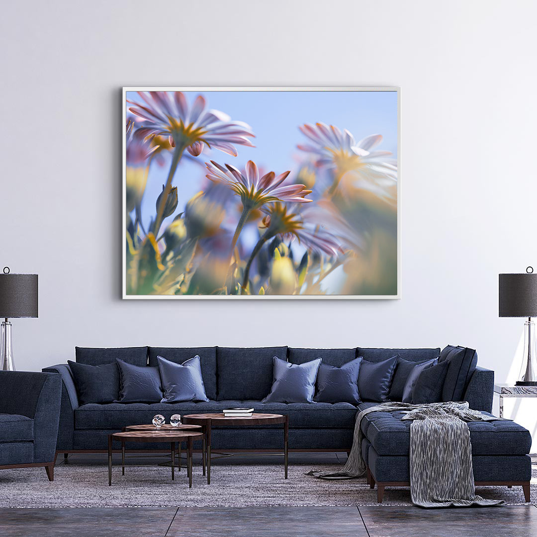 Peinture sur toile - Fleurs roses