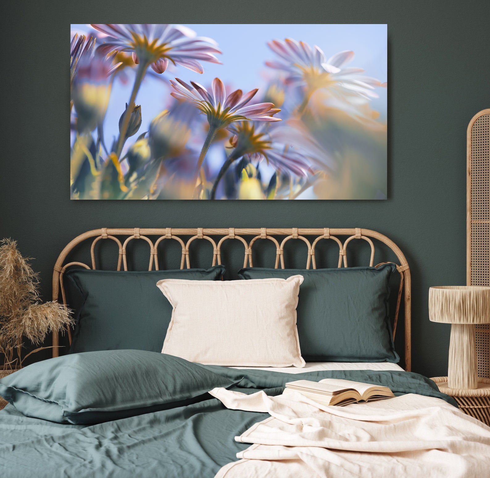 Peinture sur toile - Fleurs roses