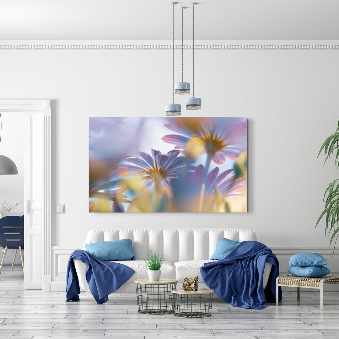 Peinture sur toile - Fleurs roses