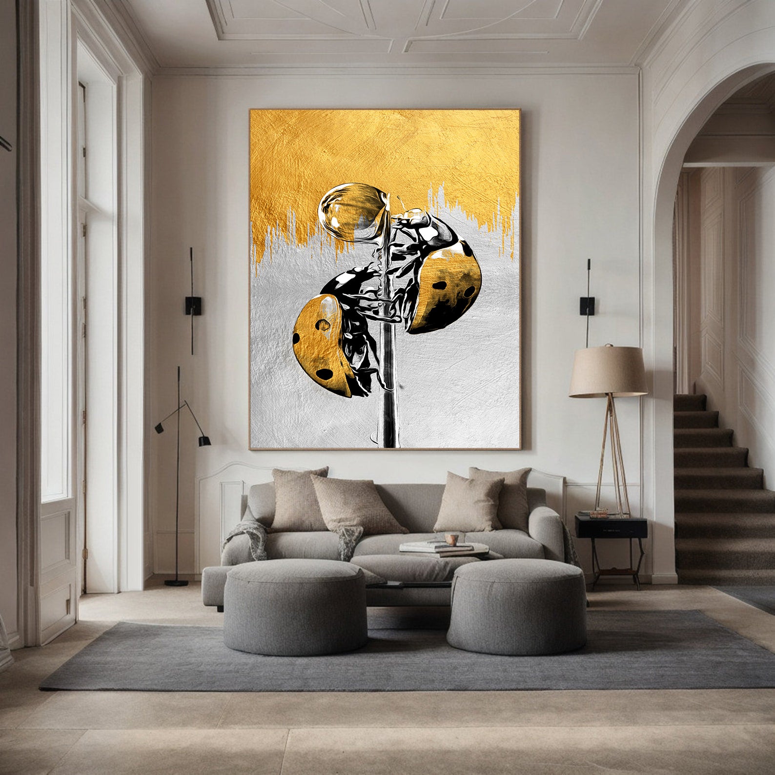 Tableau sur toile - Coccinelle dorée