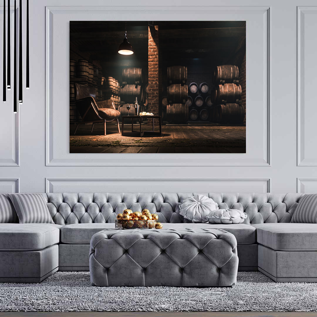 Tablou Canvas - Butoaie cu Vin