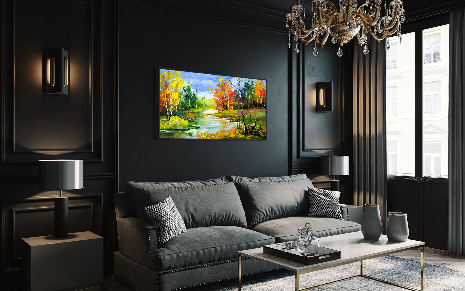 Peinture sur toile - Paysage forestier