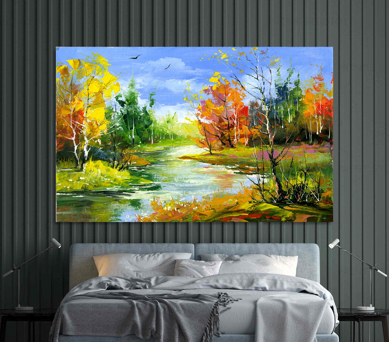 Peinture sur toile - Paysage forestier