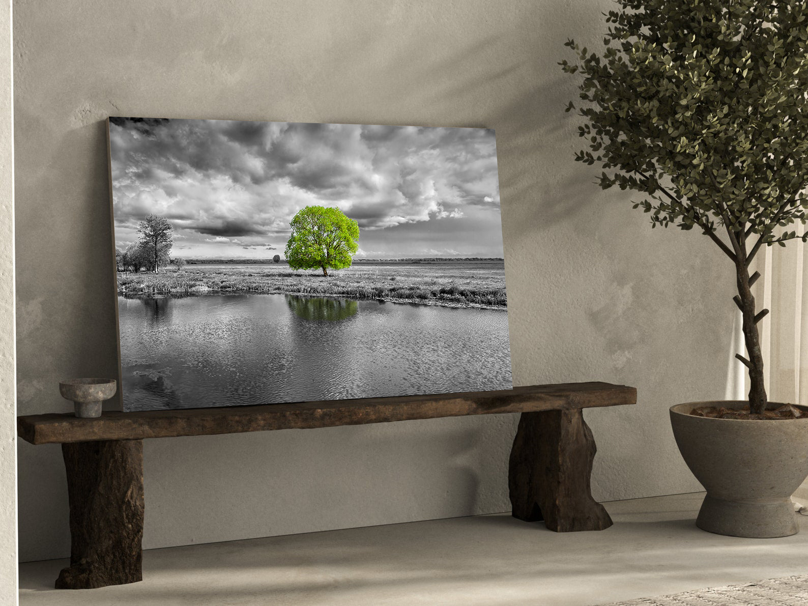 Peinture sur toile - Arbre vert