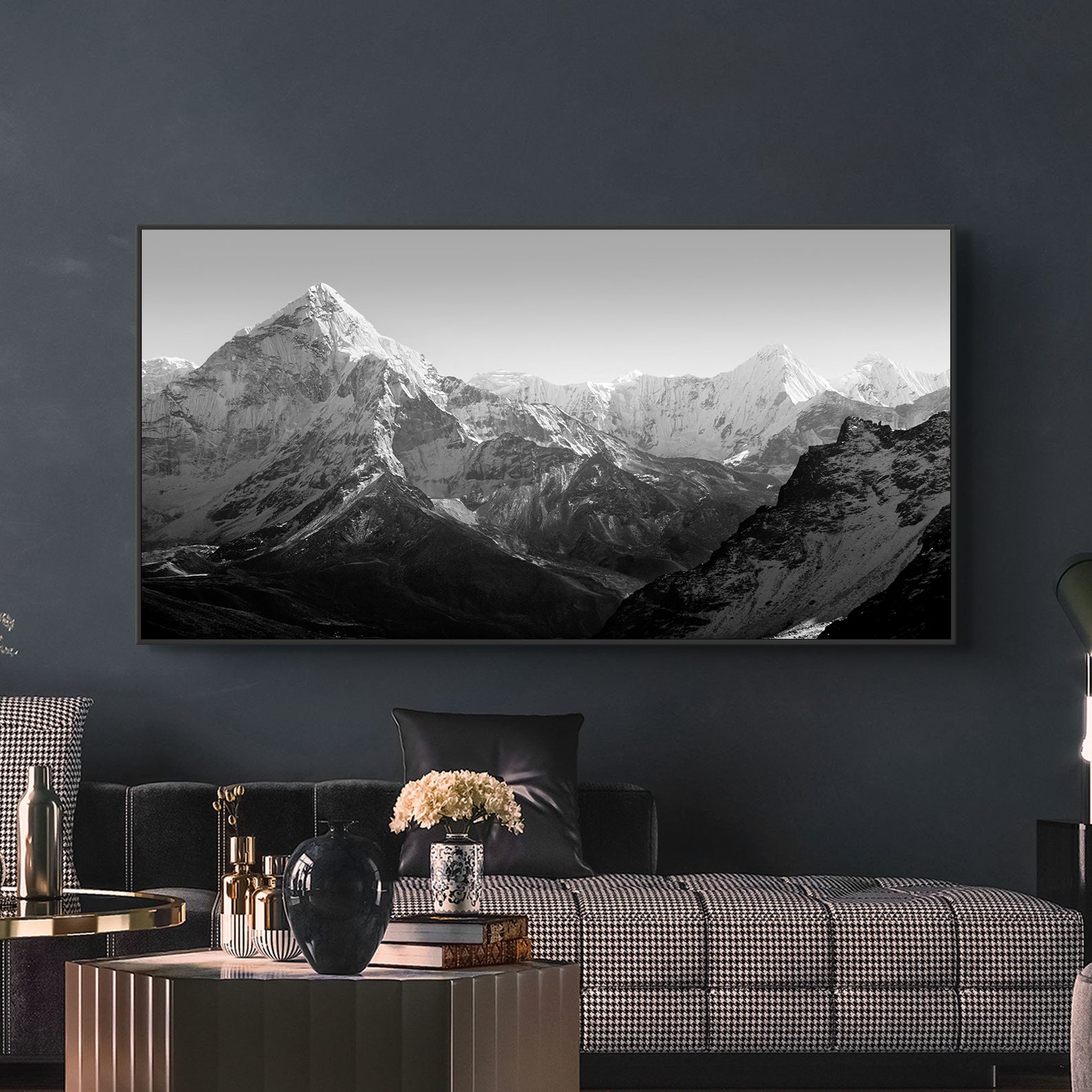 Tablou Canvas - Munte Alb Negru