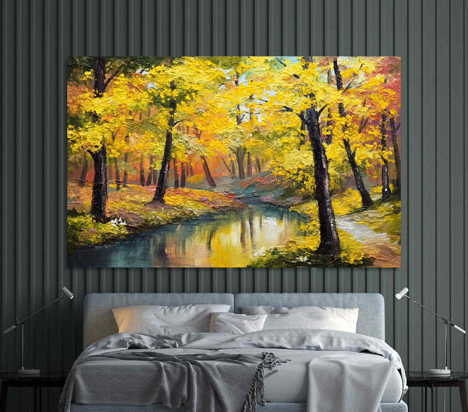 Peinture sur toile - Paysage d'automne