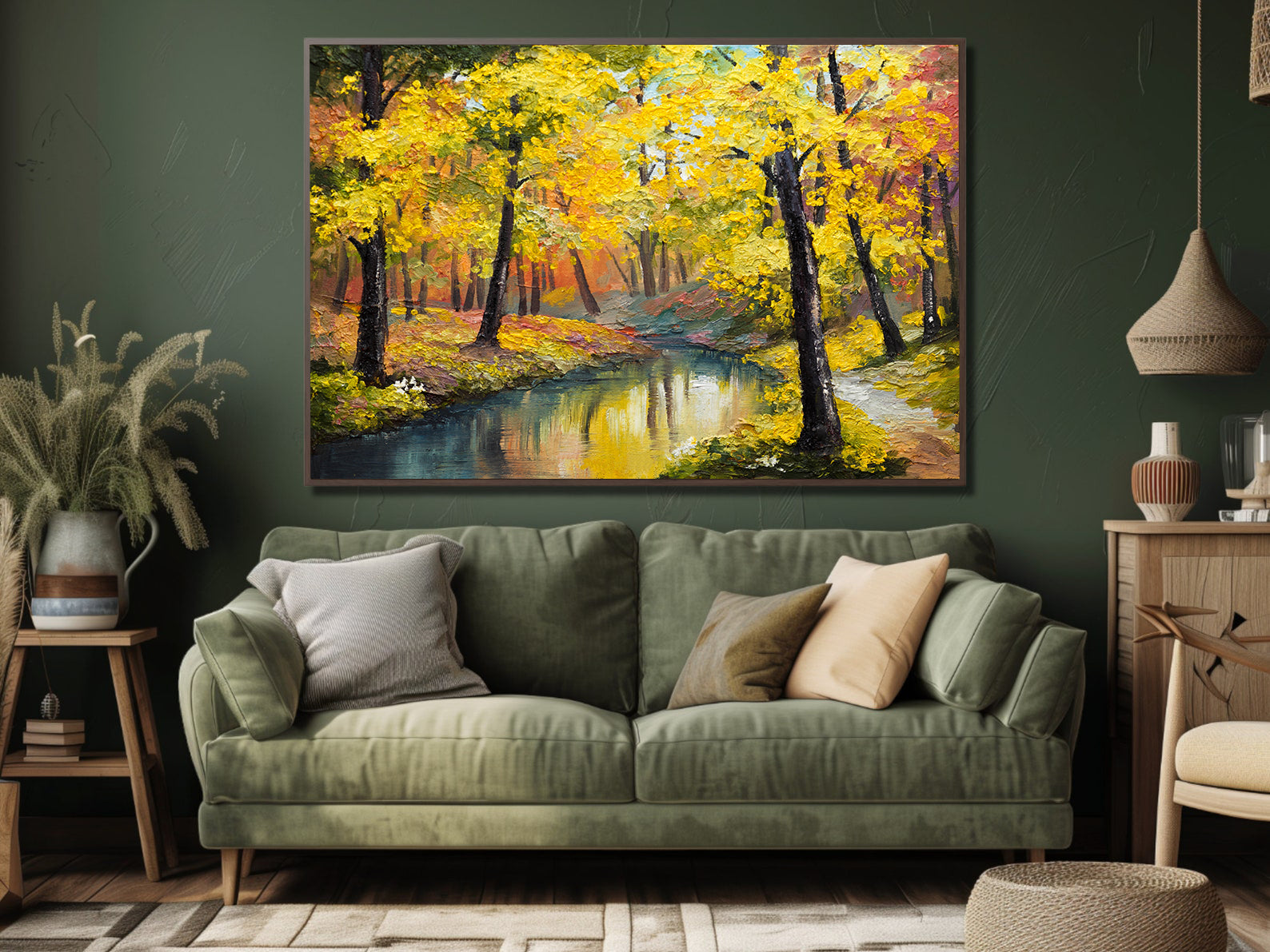 Peinture sur toile - Paysage d'automne