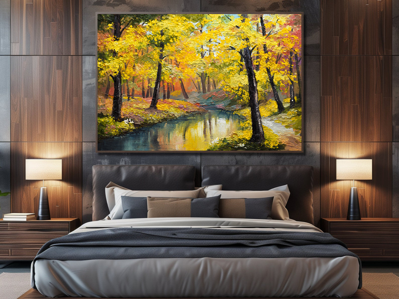 Peinture sur toile - Paysage d'automne