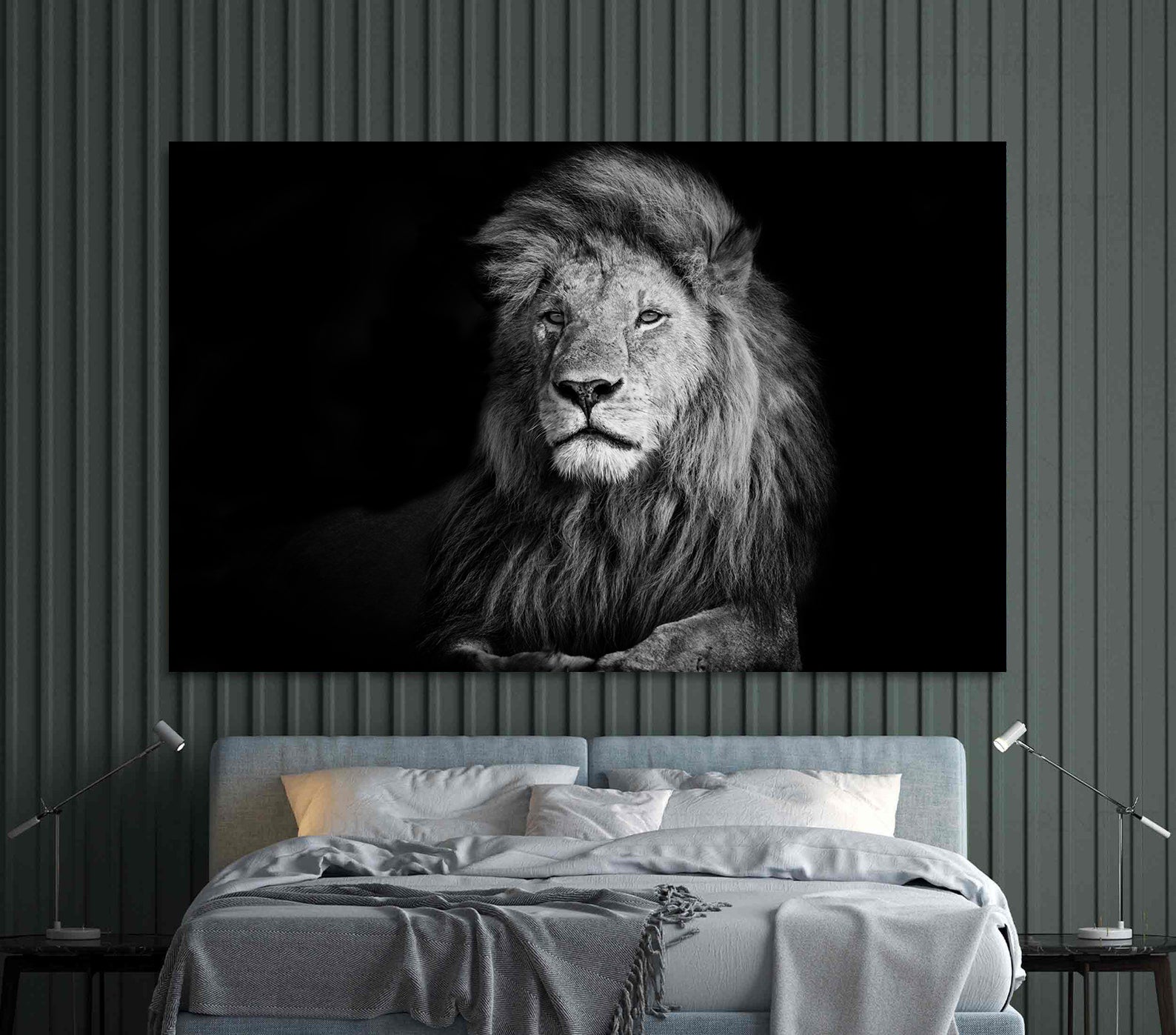 Tablou Canvas - Leu Alb Negru