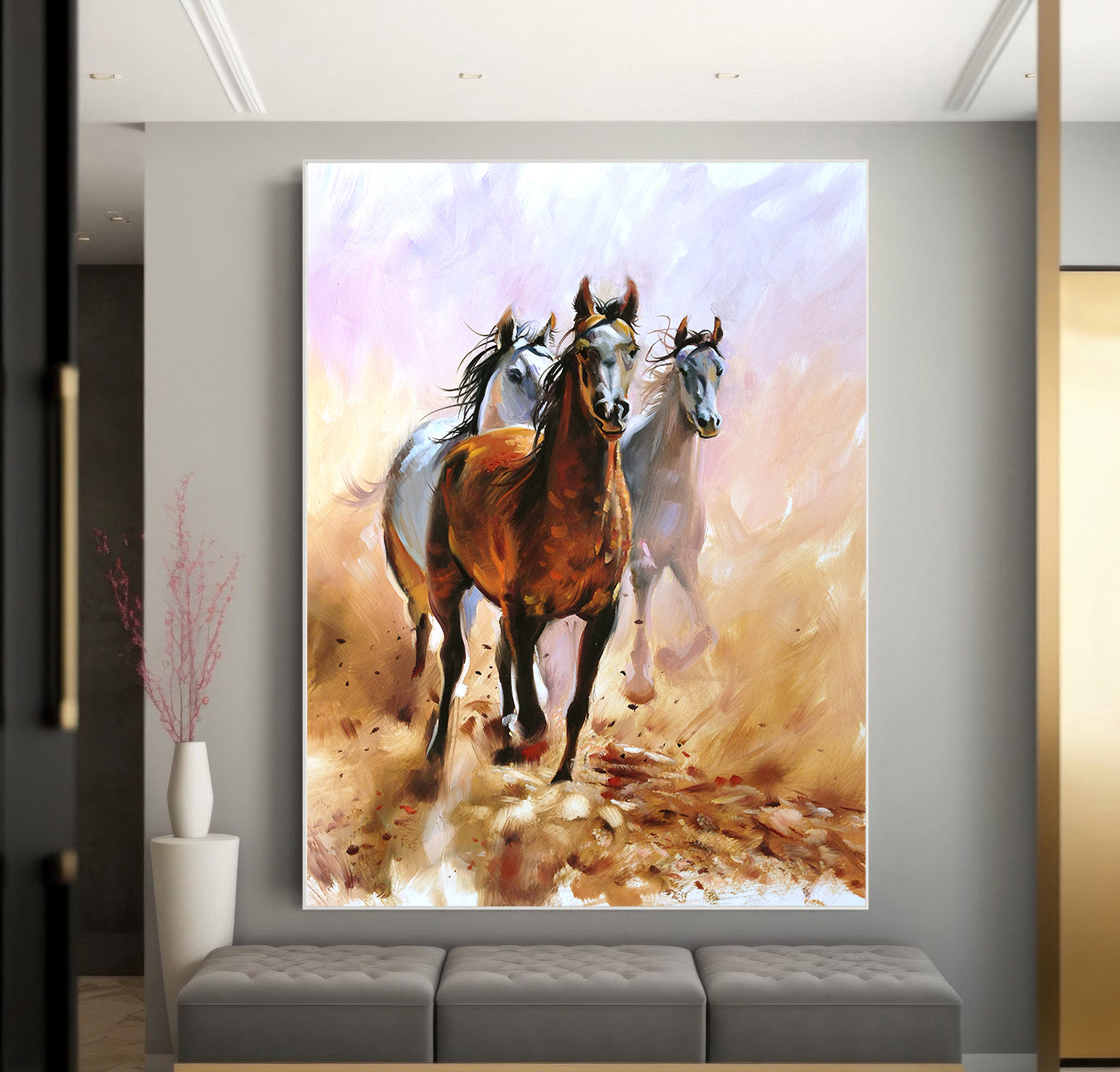 Tablou Canvas - Cai Alergând în Libertate