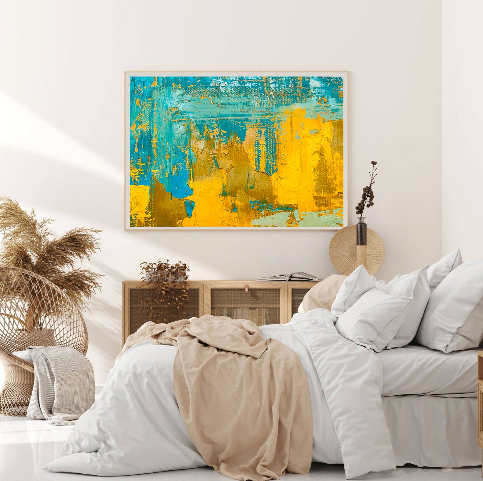 Tablou Canvas - Abstract Verde și Auriu