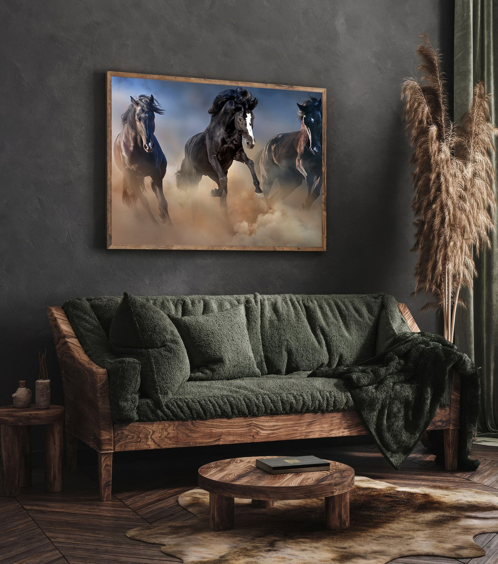 Tablou Canvas - Armăsari Negre