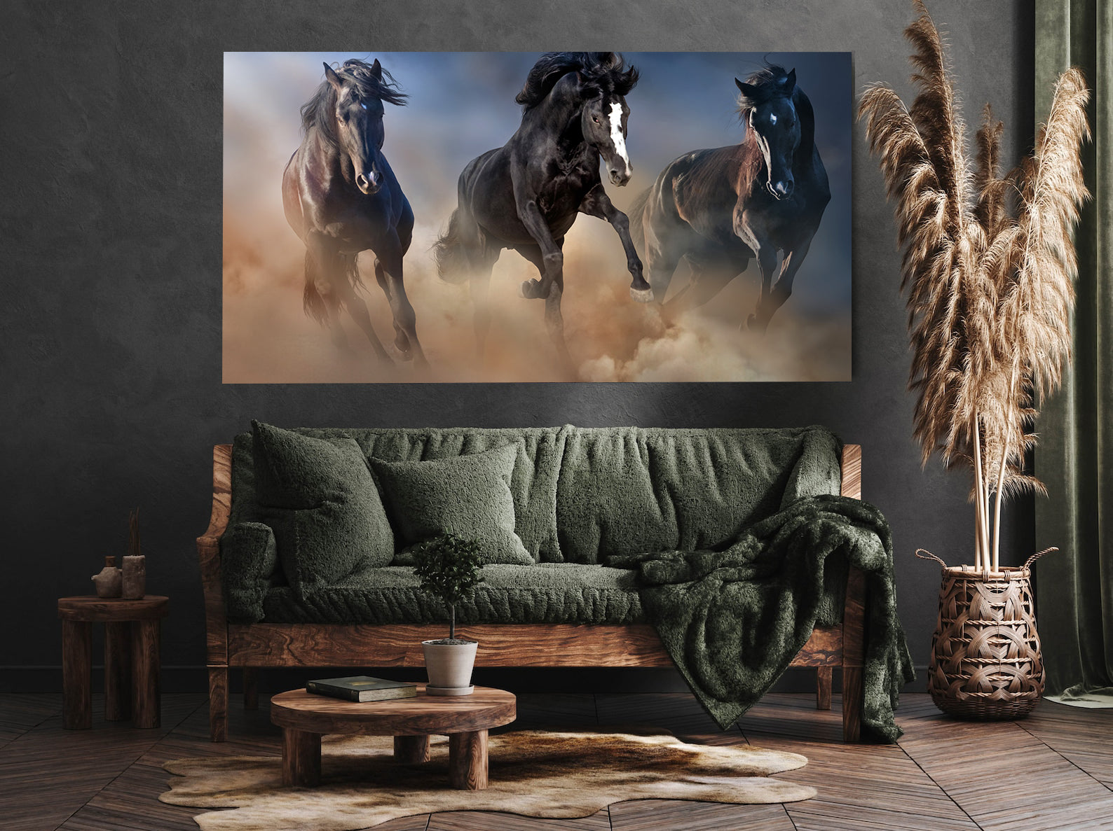 Tablou Canvas - Armăsari Negre