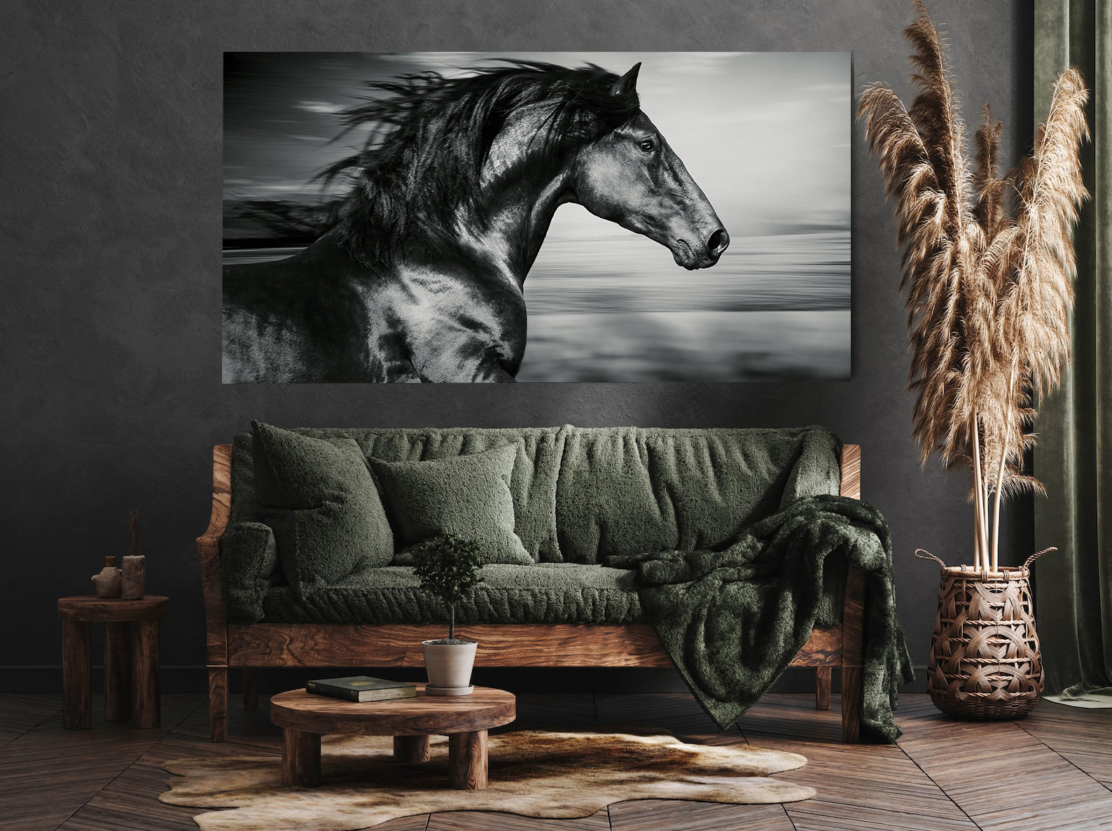 Tablou Canvas - Cal Sportiv Negru