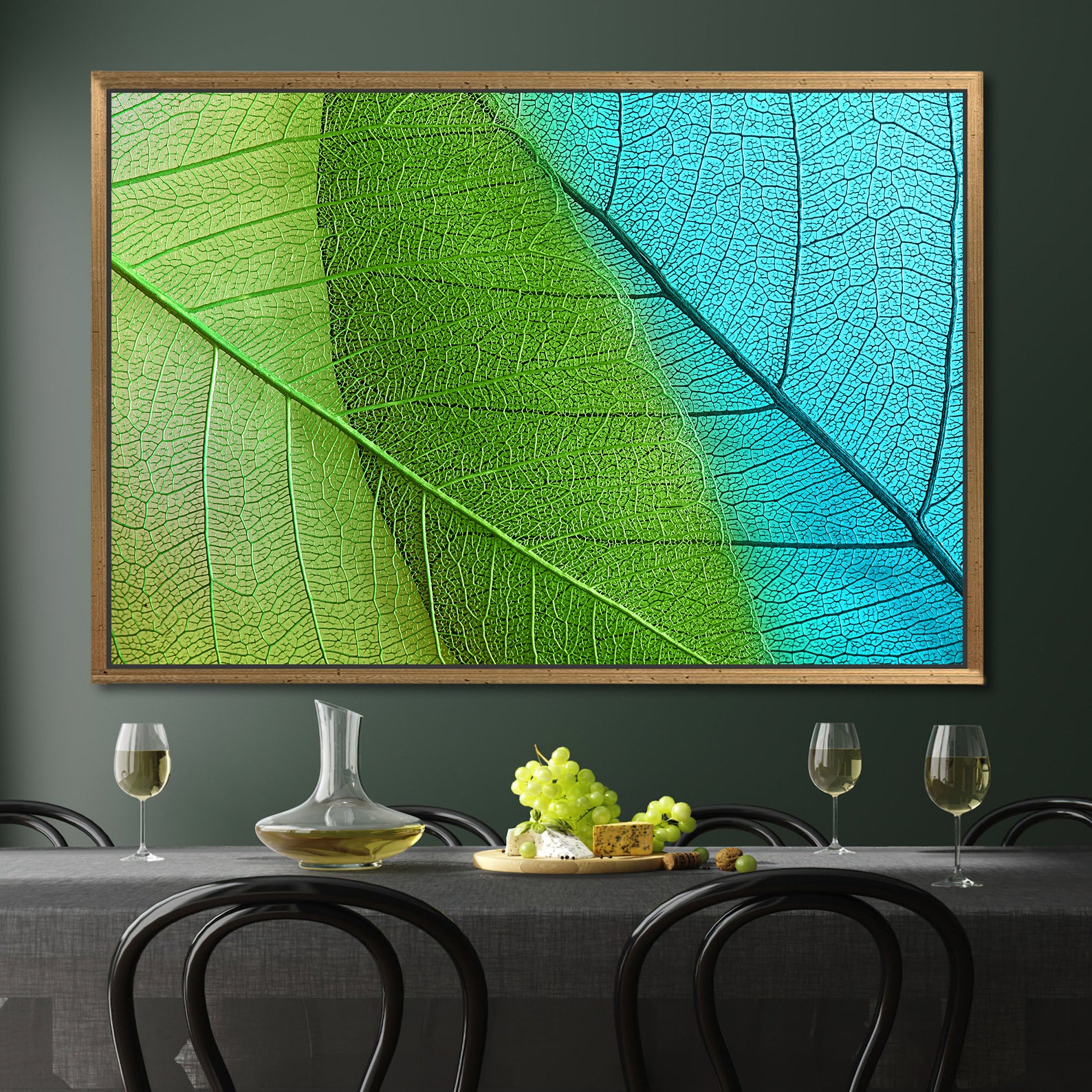 Peinture sur toile - Feuille verte