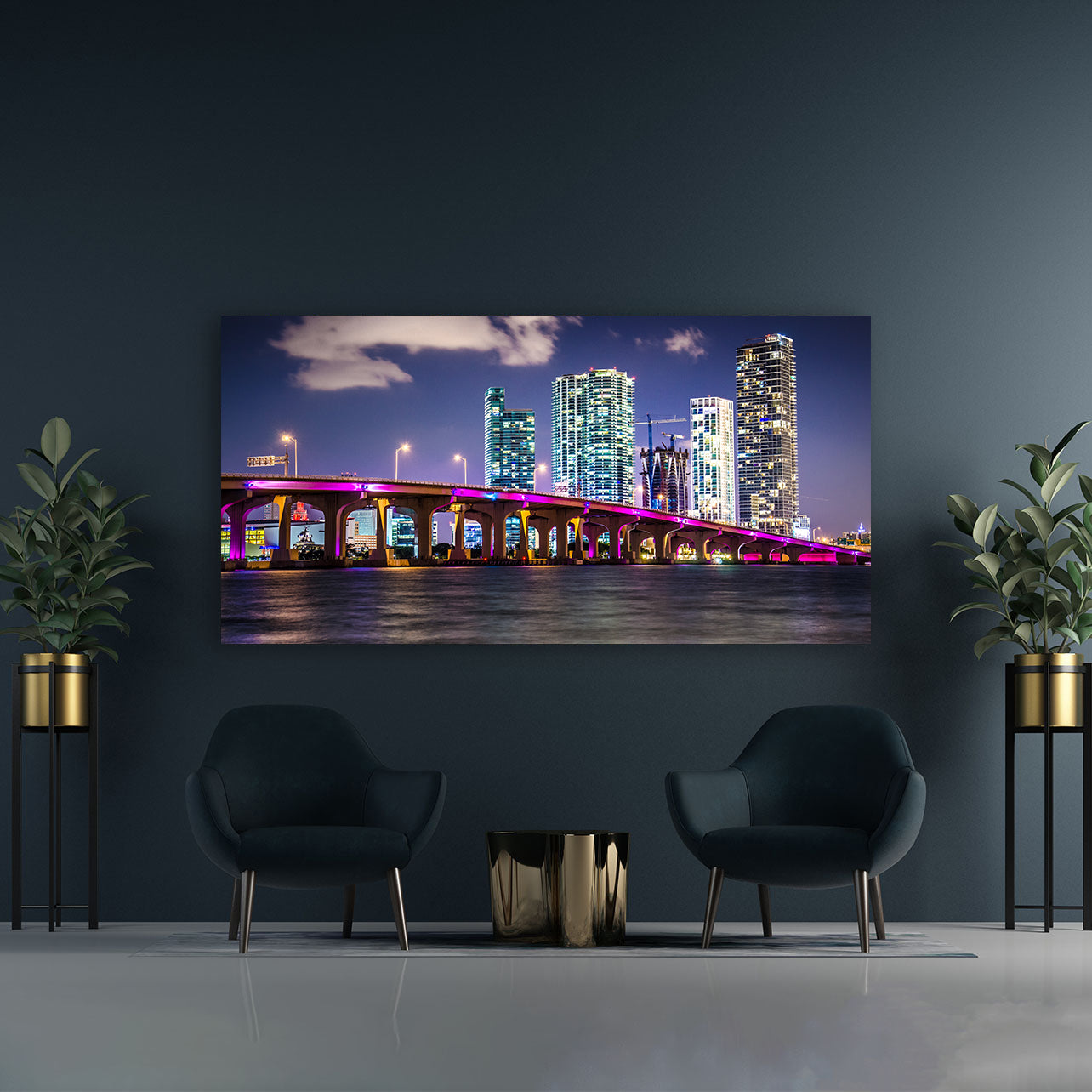 Tablou Canvas - Miami Florida Noaptea