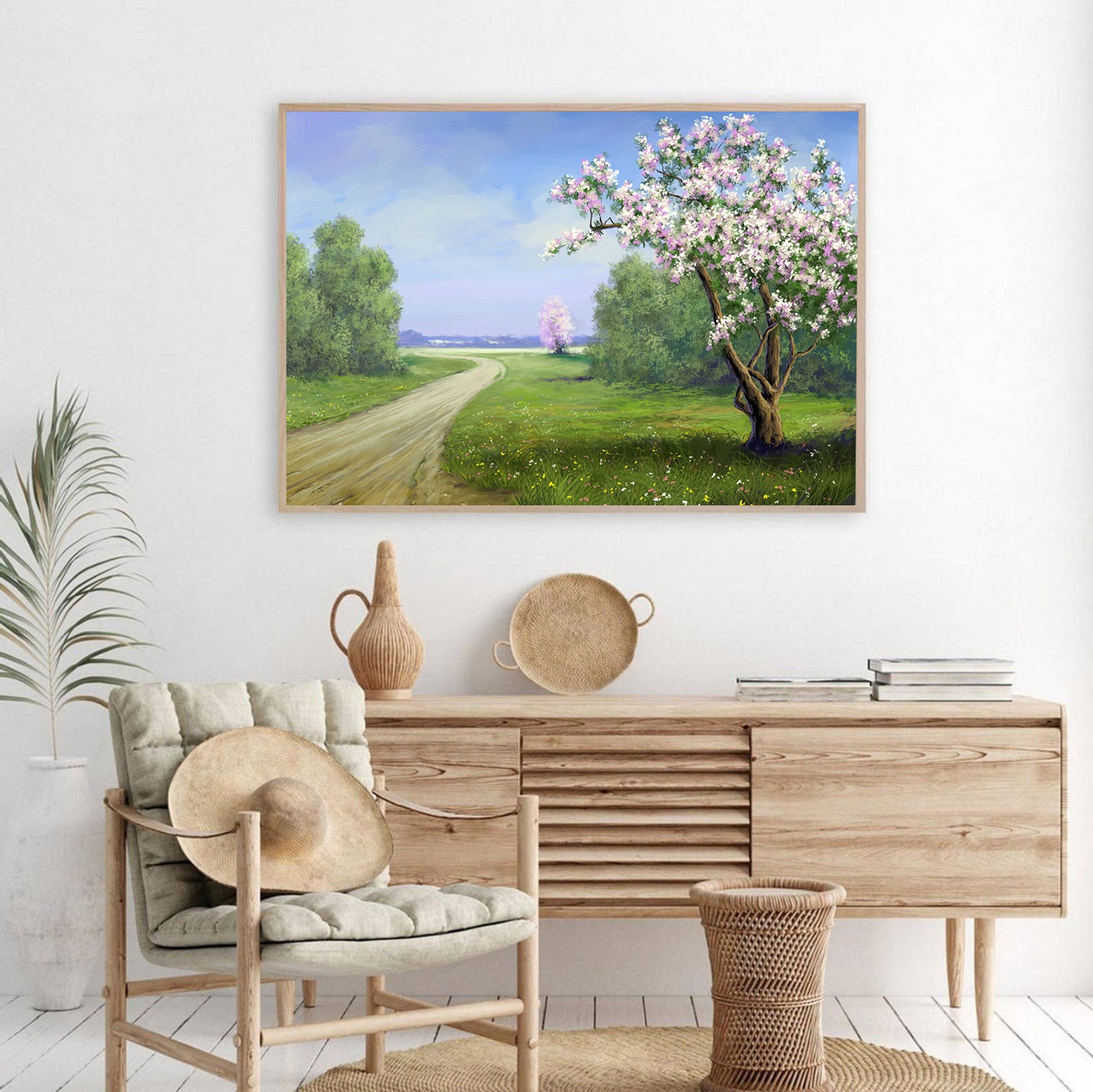 Tablou Canvas - Copac cu Flori Roz