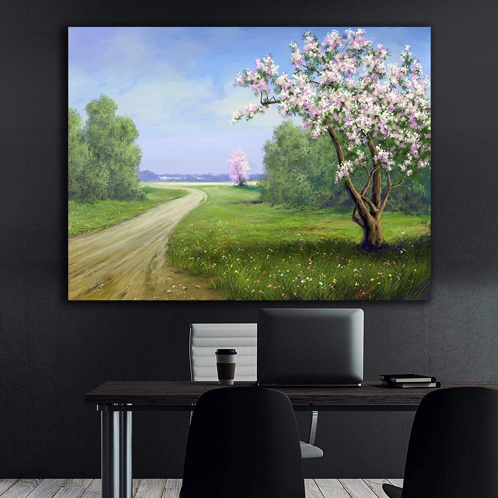 Tablou Canvas - Copac cu Flori Roz