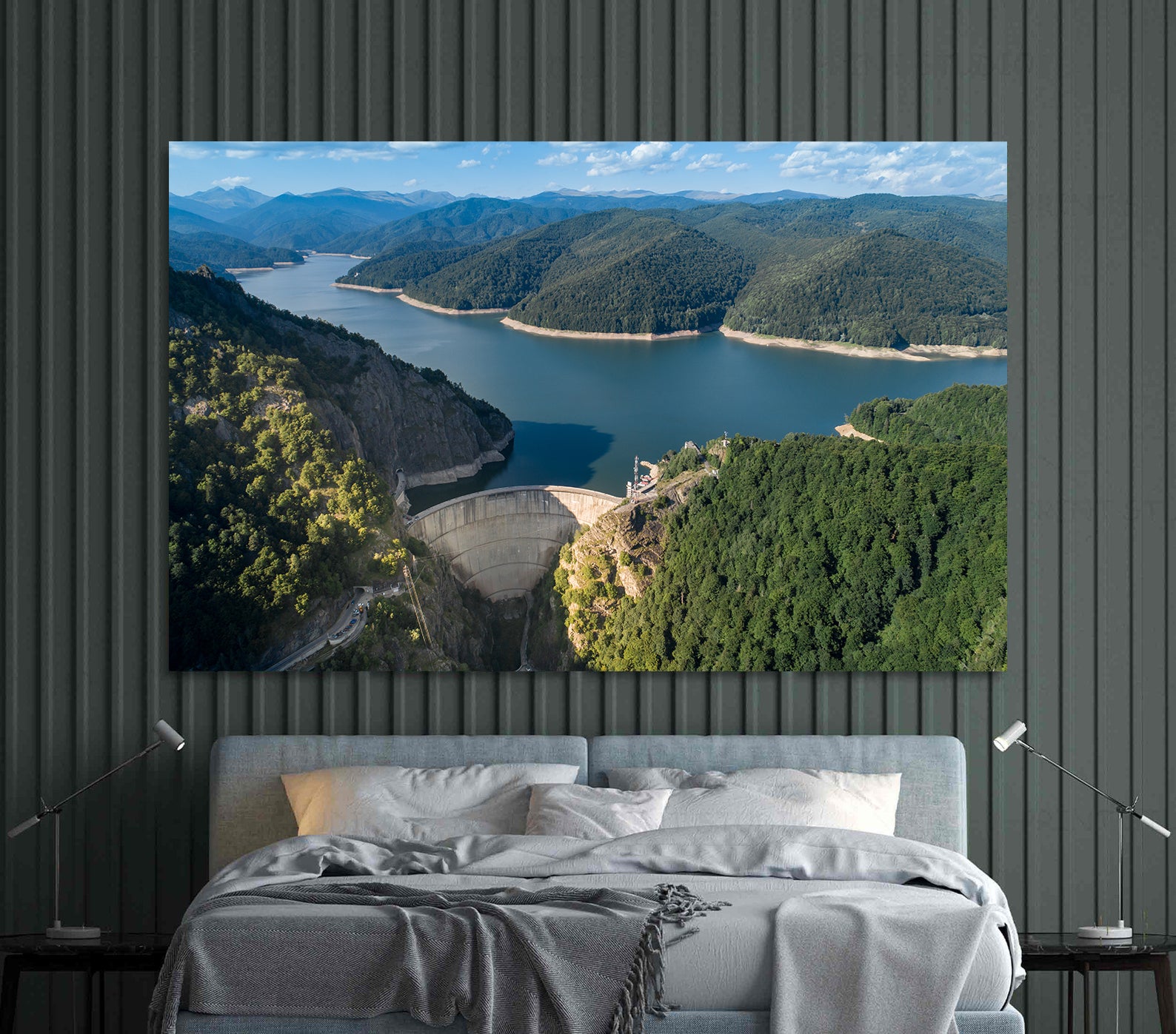 Peinture sur toile – Barrage et lac Vidraru