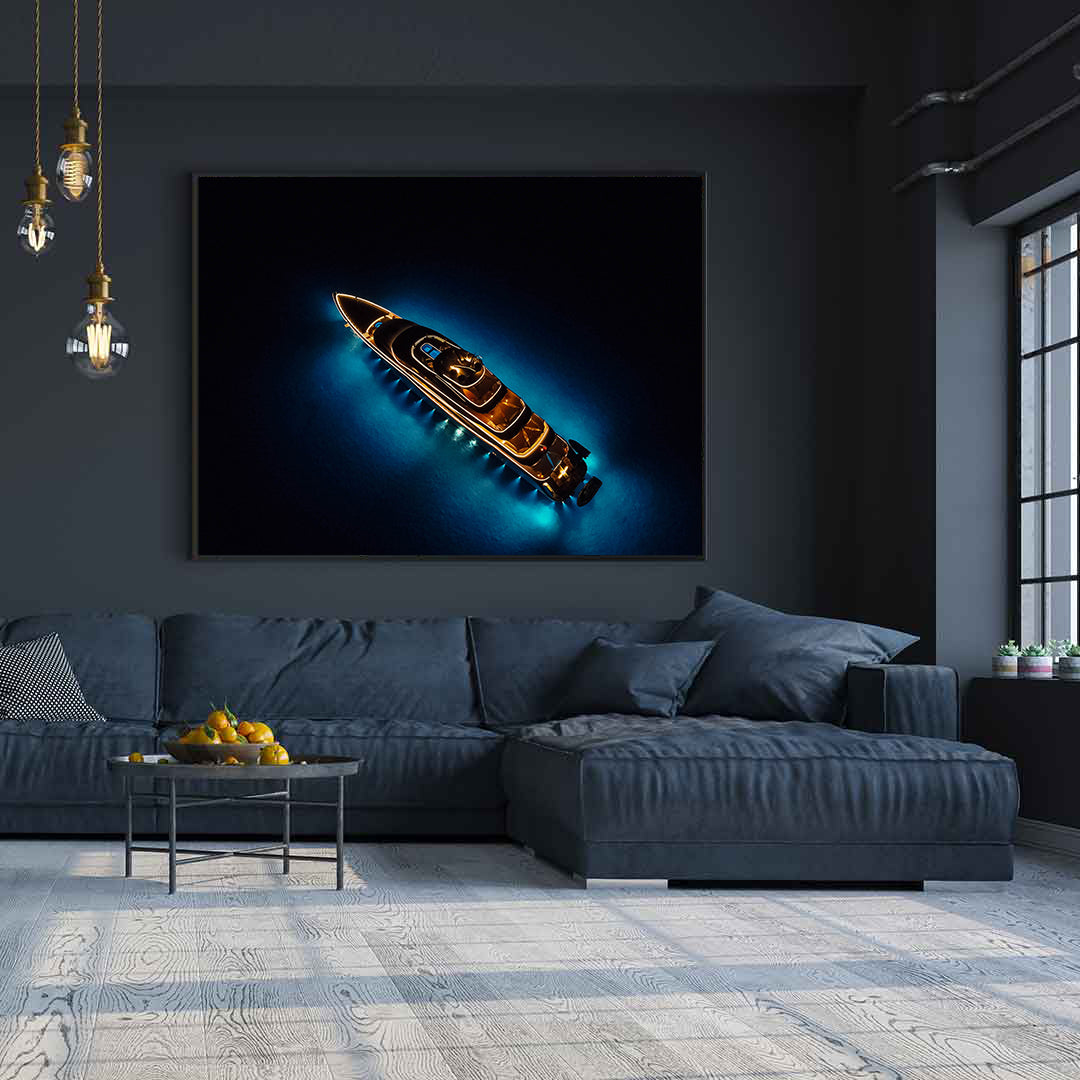 Peinture sur toile - Yacht de luxe sur l'eau