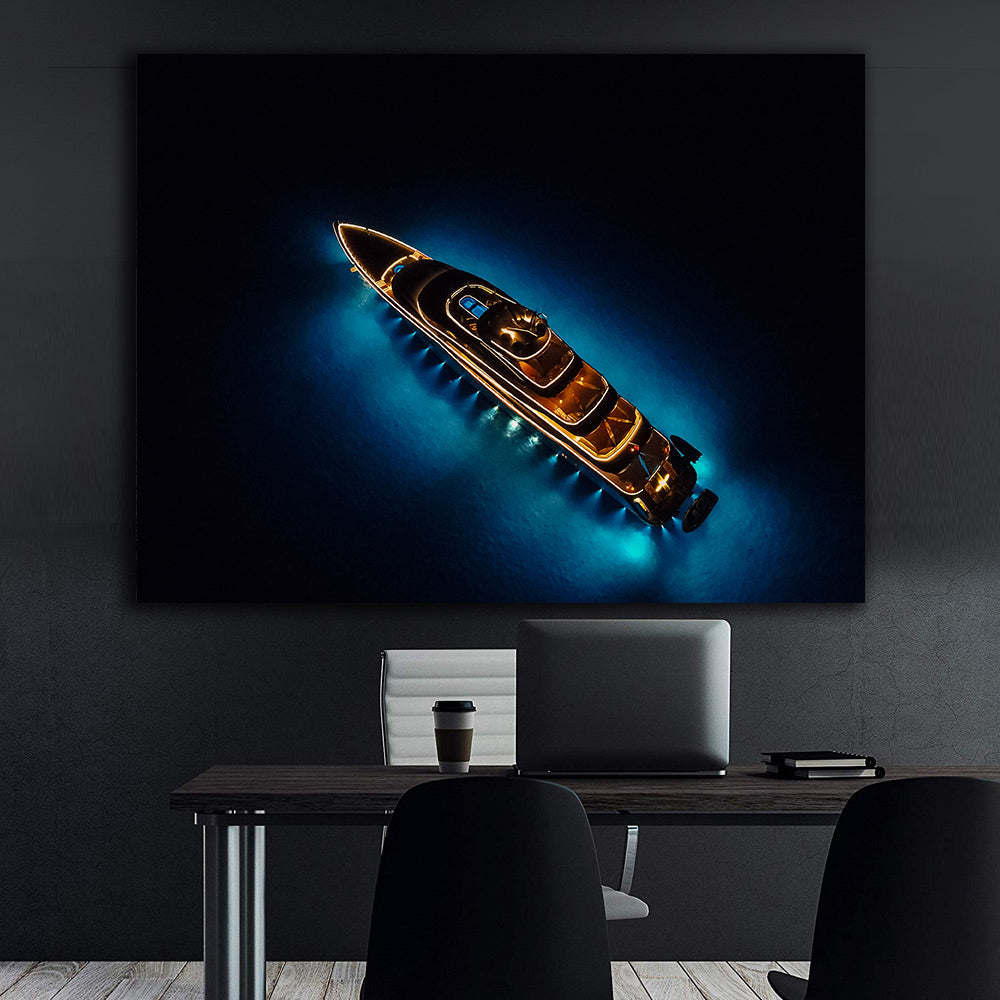 Peinture sur toile - Yacht de luxe sur l'eau