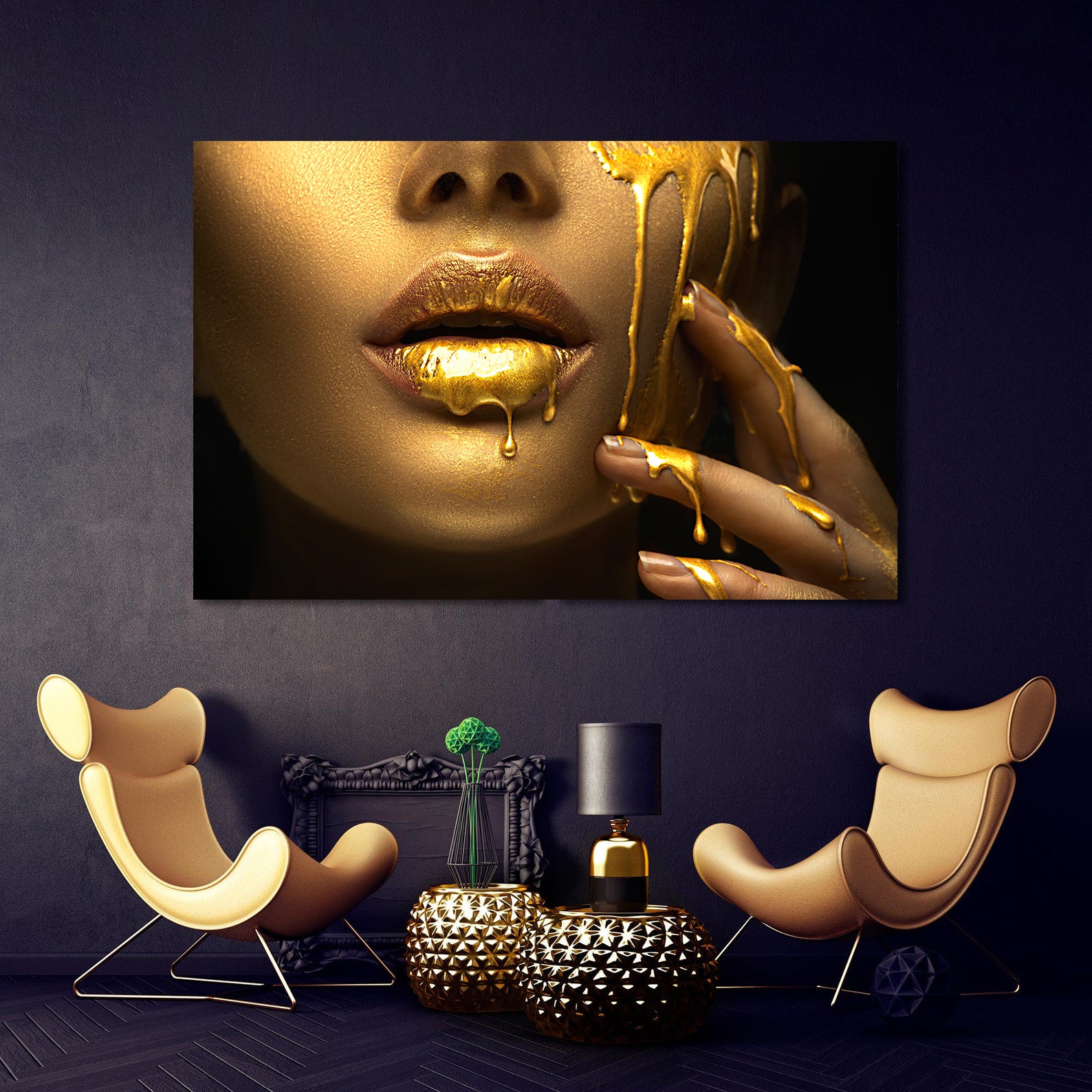 Tablou Canvas - Aur pe Buze