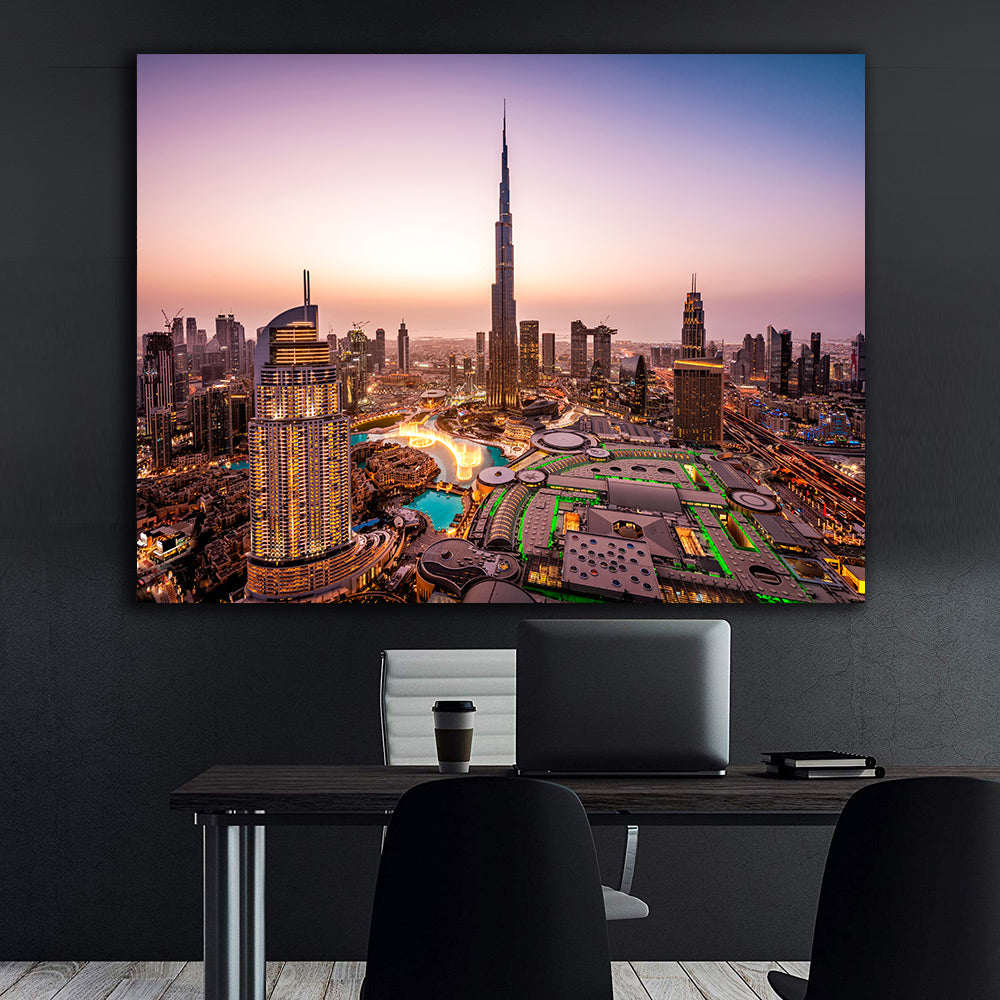 Tablou Canvas - Dubai la Apus