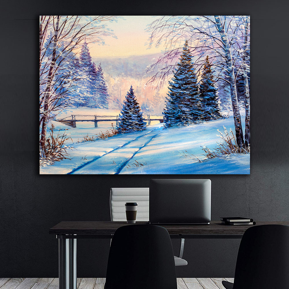 Tablou Canvas - Pădure Iarna Peisaj