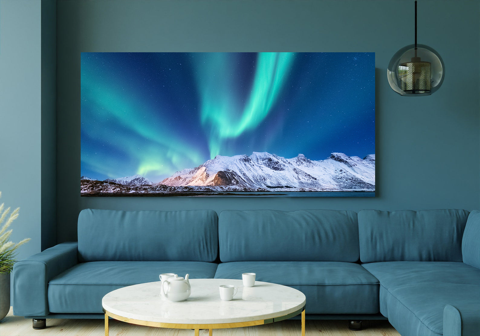 Peinture sur toile - Aurore boréale