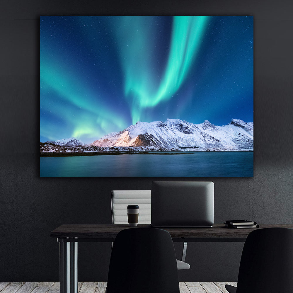 Peinture sur toile - Aurore boréale