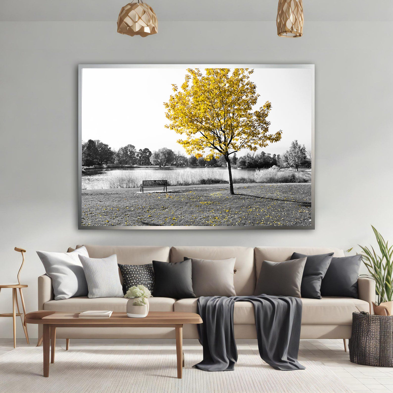 Tablou Canvas - Copac cu Frunze Galbene
