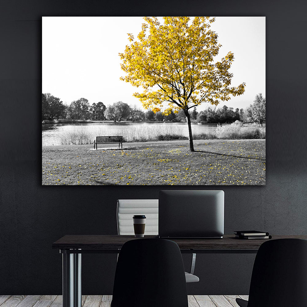 Tablou Canvas - Copac cu Frunze Galbene