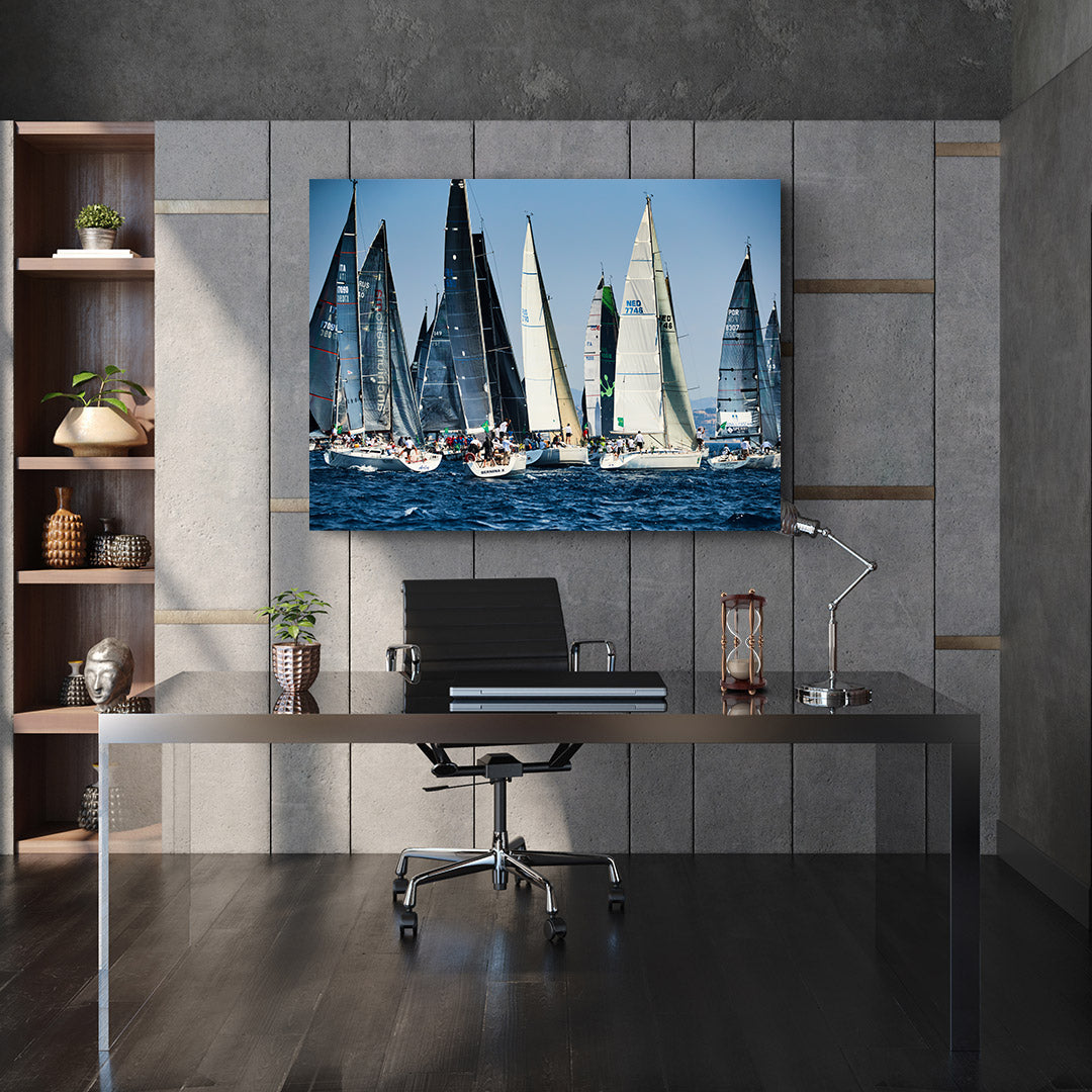 Tablou Canvas - Competiții Sportive pe Apă cu Bărci